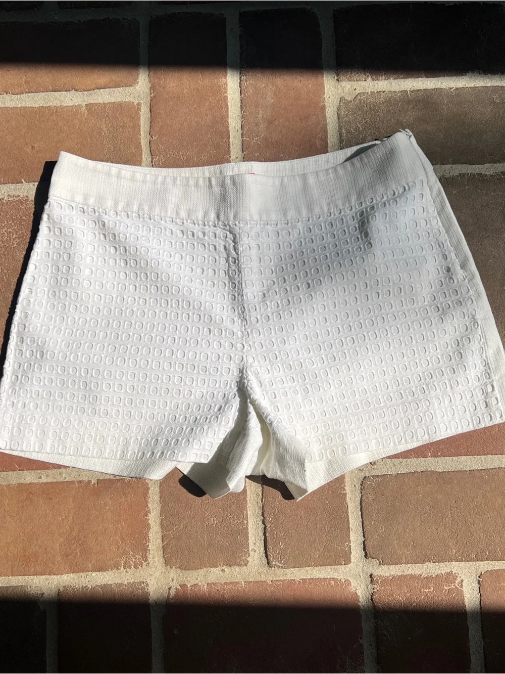 J. Crew White Textured Shorts